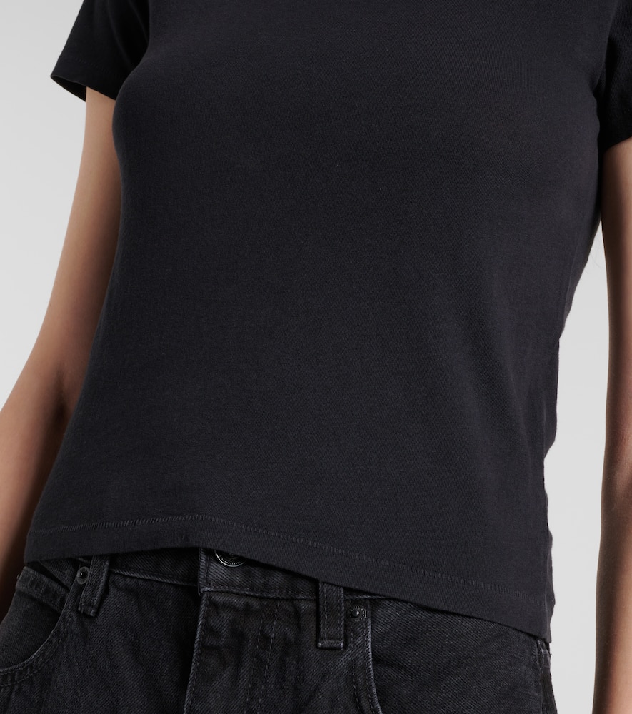 Cropped cotton jersey T-shirt
