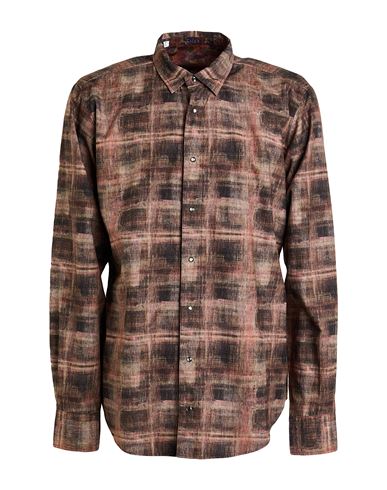 Man Shirt Brown Size 16 Cotton