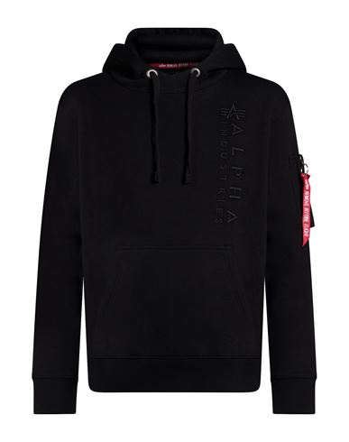 Man Sweatshirt Black Size M Cotton, Polyester
