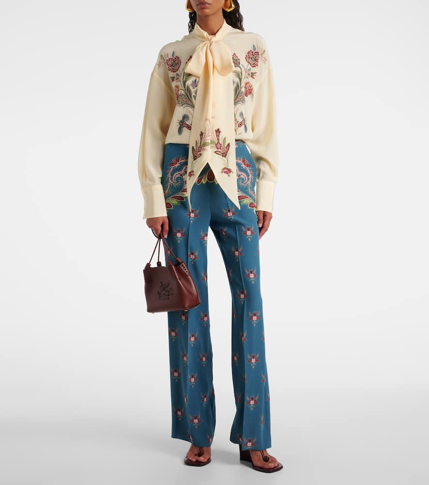 Floral silk blouse