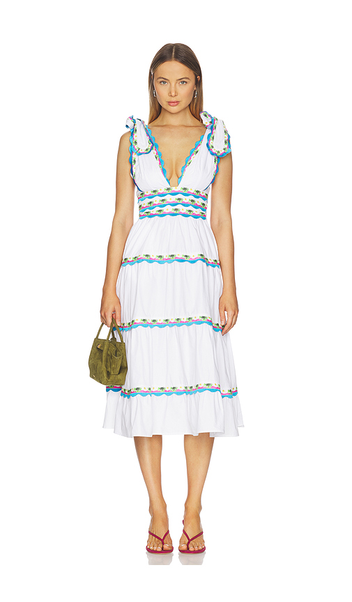 CeliaB Chelili Dress White in White,Blue. XL. Also in XS, S