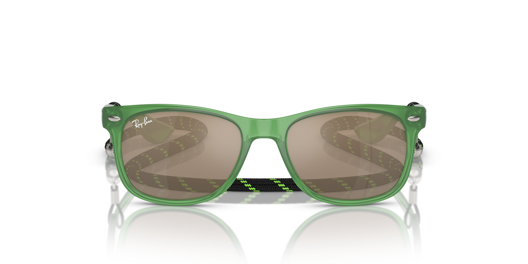 Ray - Ban Kid Ray - Ban RJ9052S JUNIOR NEW WAYFARER 71465A Sunglasses Nylon Green Gold Squared Norma