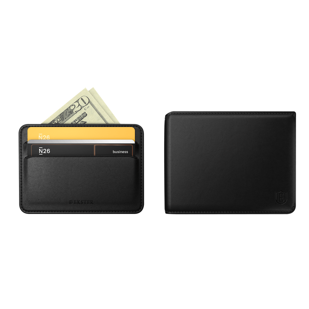 Bifold Wallet - Brown Smart Slim Bifold Wallet for Men Magnetic Cardholder Trackable Card Holder Premium Leather Wallet RFID Blocking