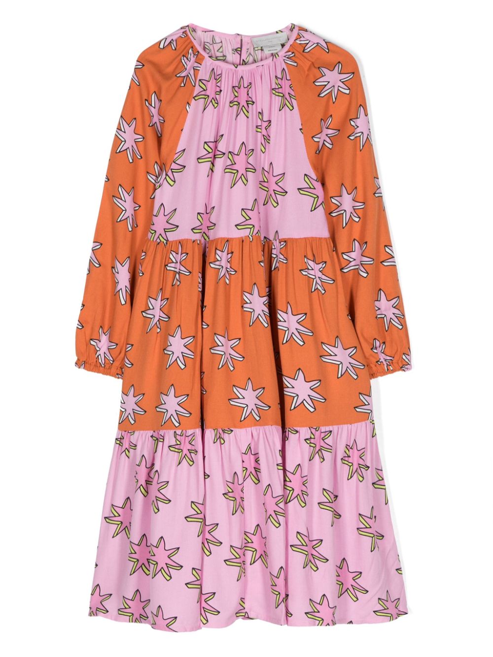 Bright Stars tiered dress - Orange