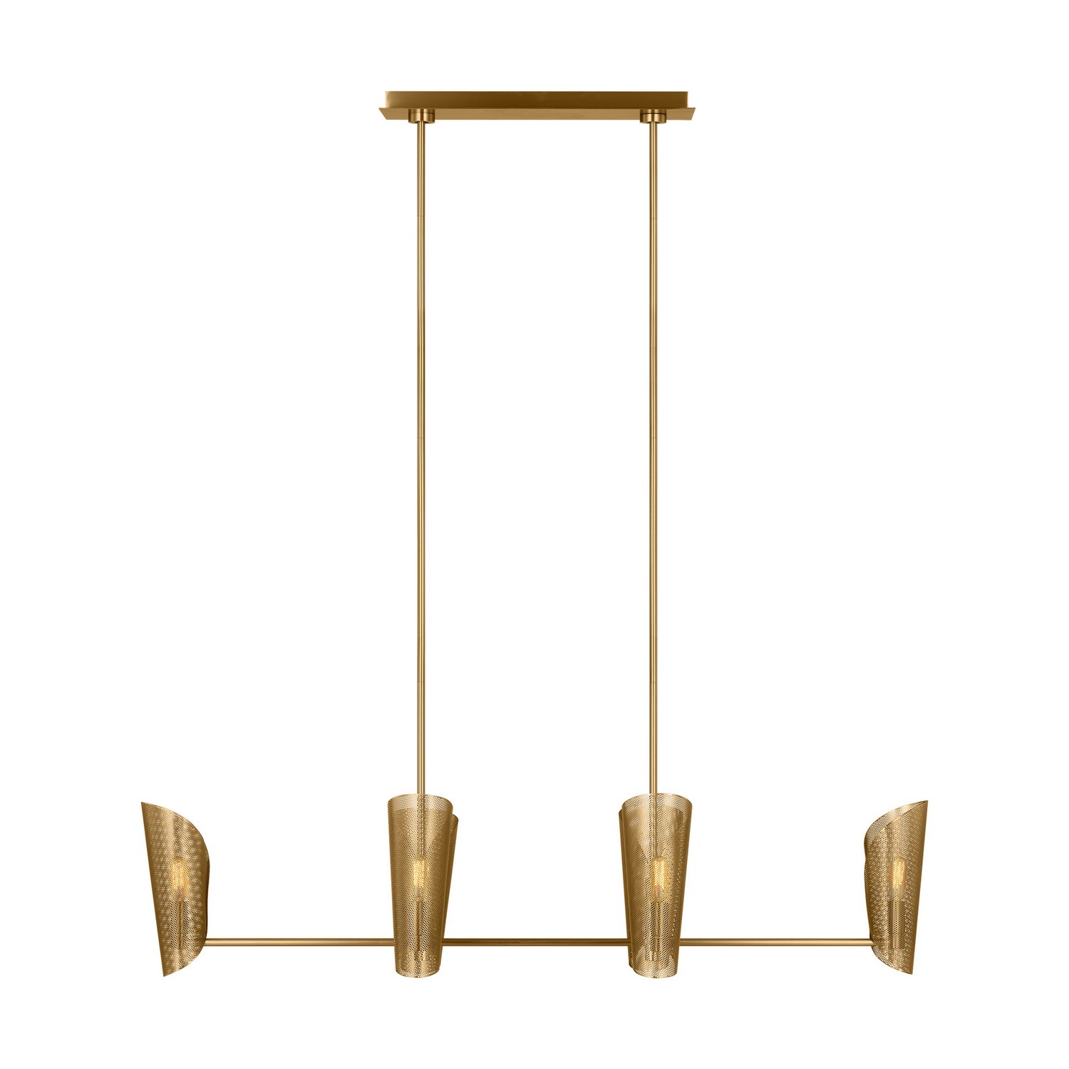 Burnished Brass Six Light Chandelier from the Plivot Collection