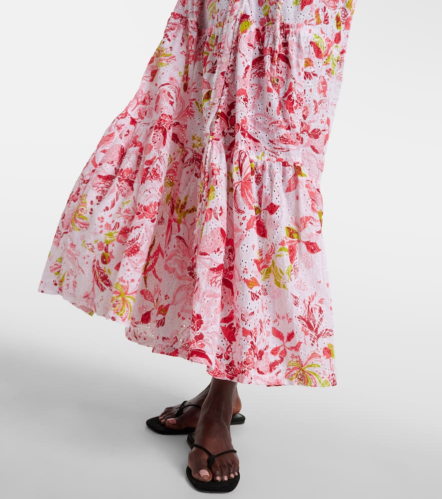 Poupette St Barth Nana floral tiered cotton maxi dress
