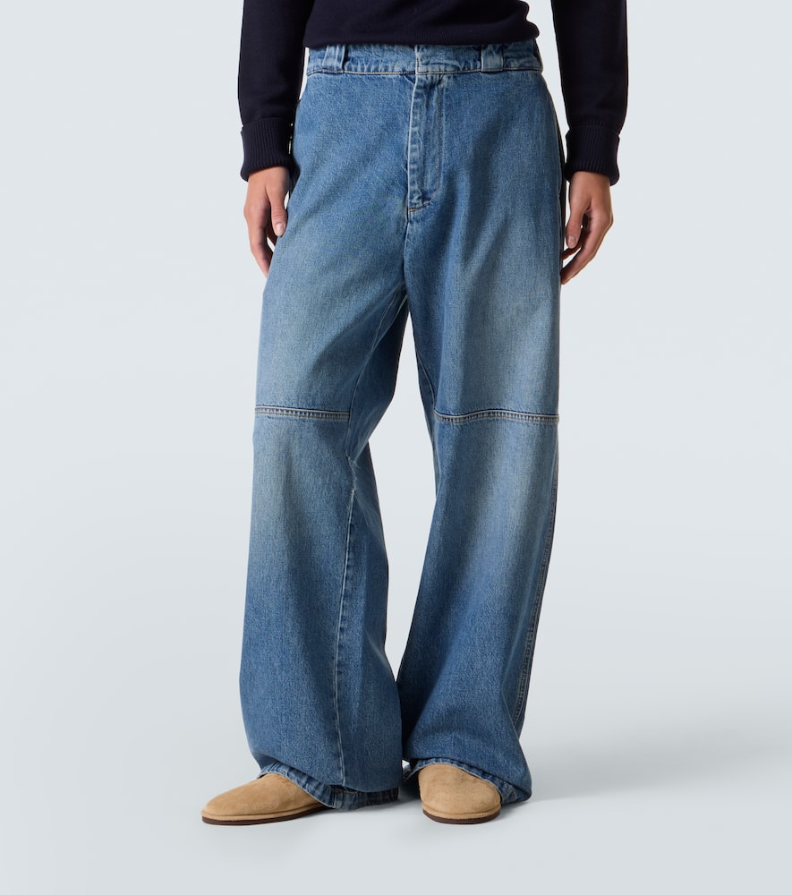 Faded wide-leg jeans