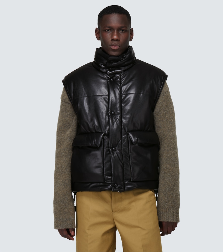 Jovan faux leather puffer vest
