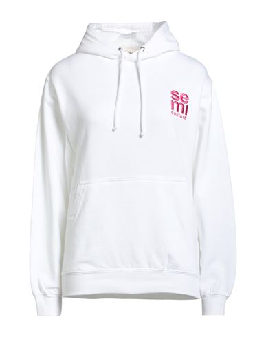Woman Sweatshirt White Size M Cotton, Polyester