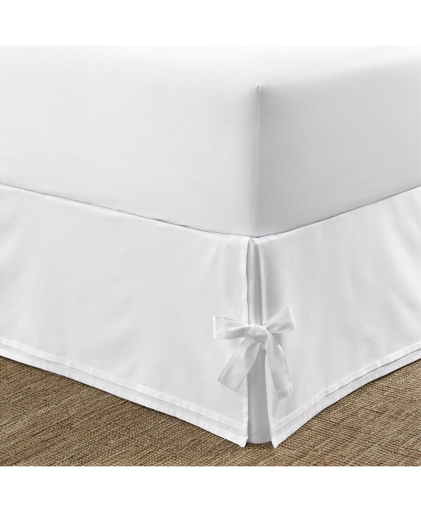 Corner Ties Solid White Bed Skirt