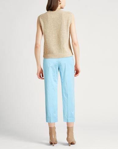Woman Pants Sky blue Size 10 Cotton, Elastane