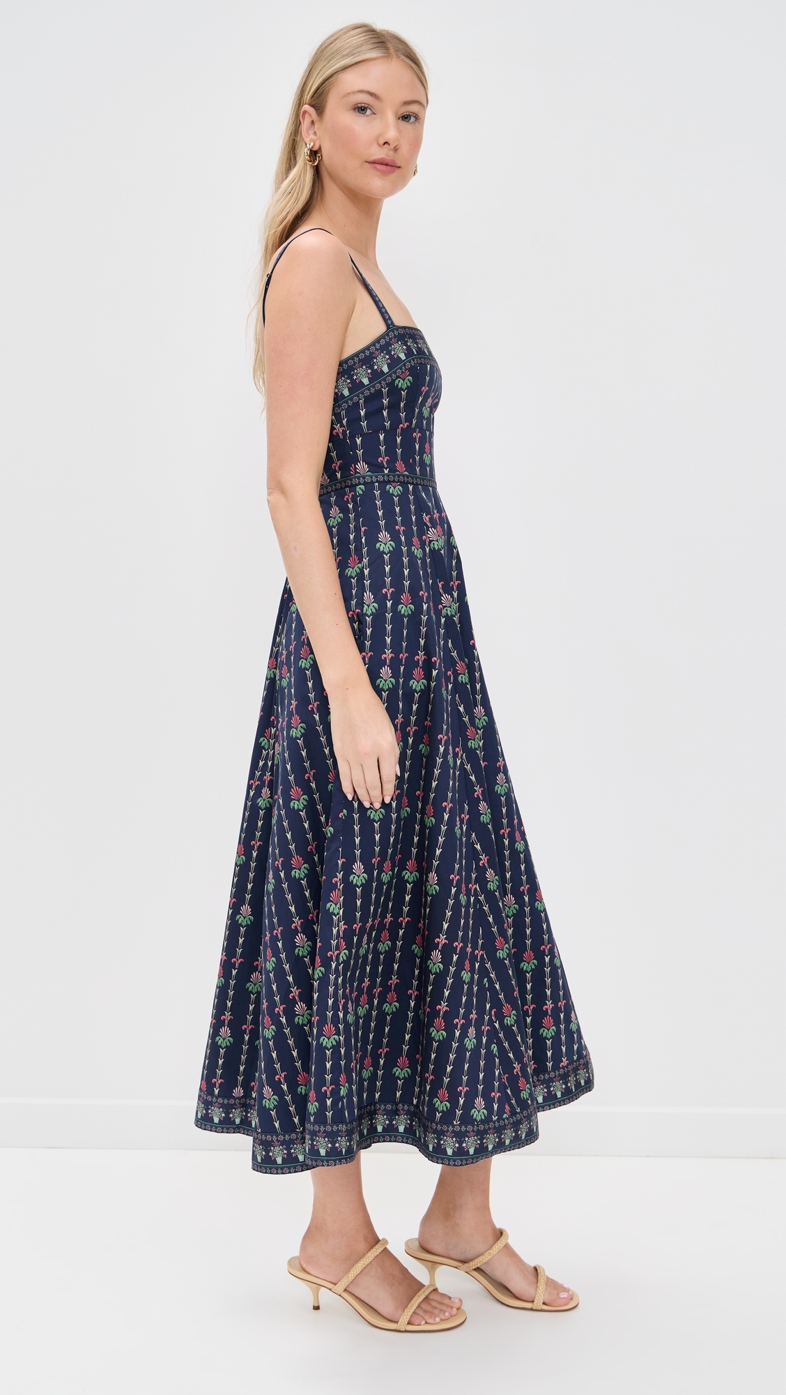 Hill House Home The Margot Dress Trailing Fern/Navy Multi