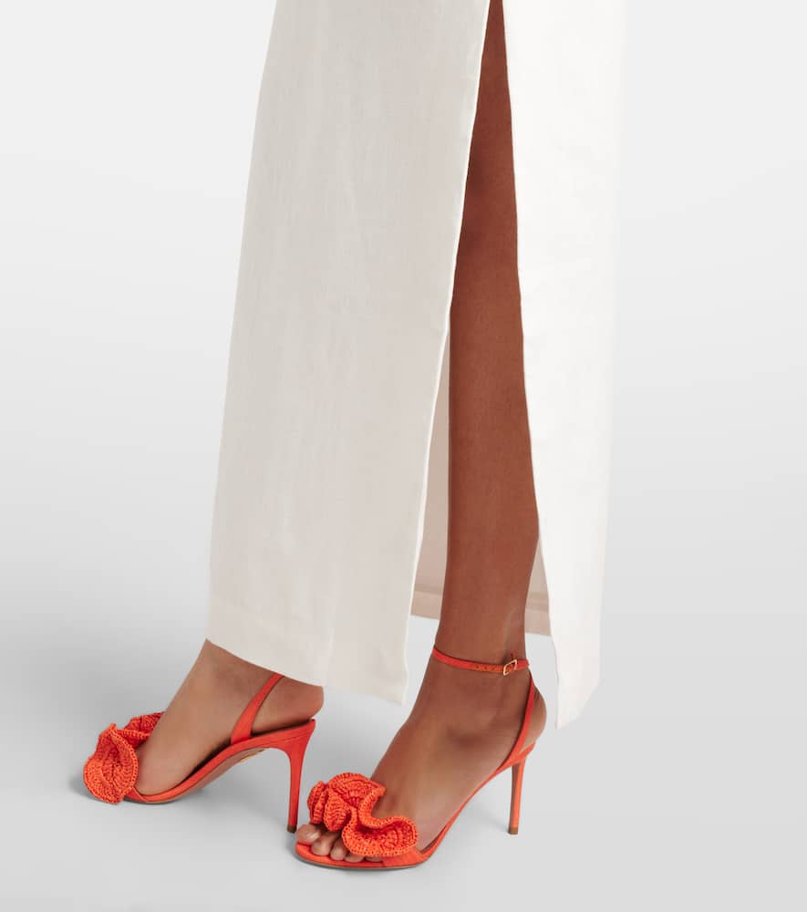 Violet halterneck linen maxi dress