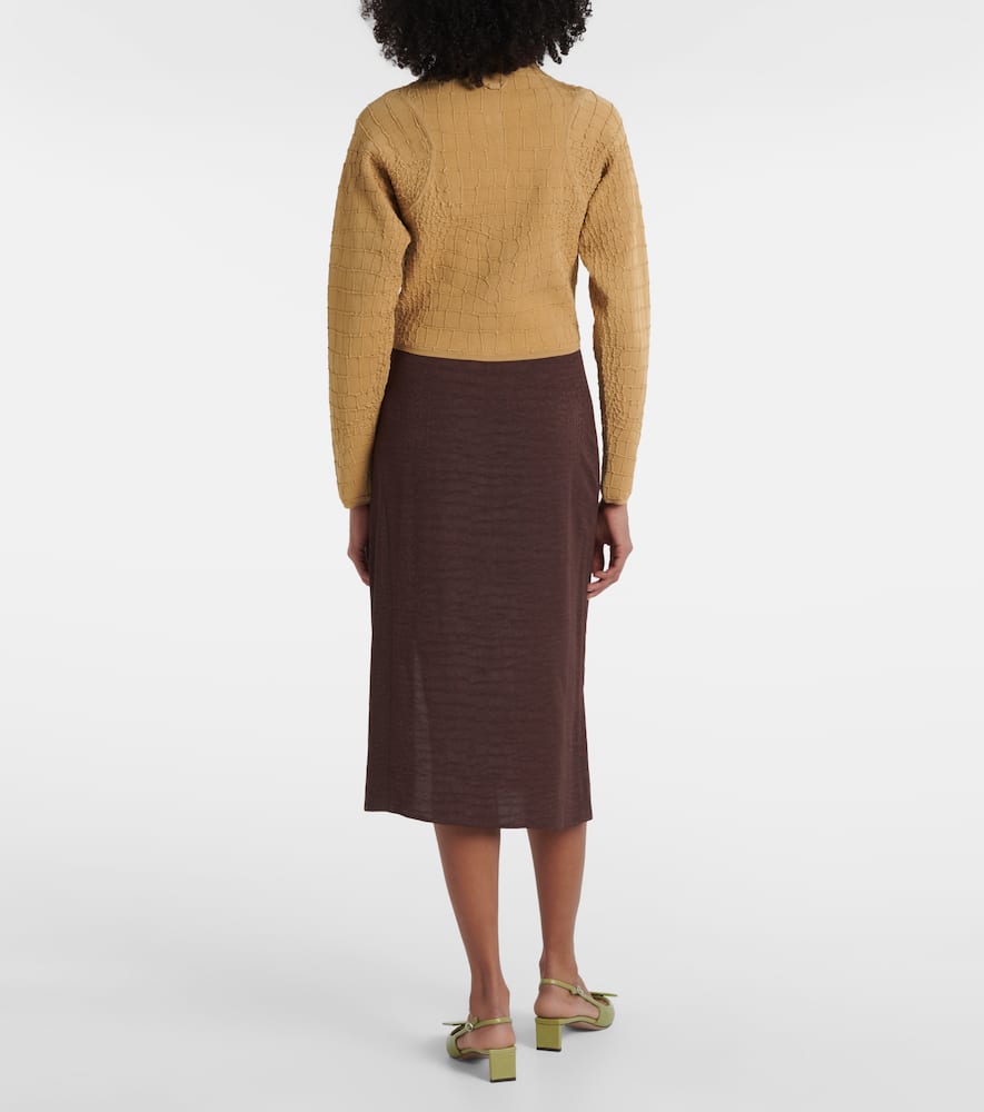 Scala croc-effect cardigan