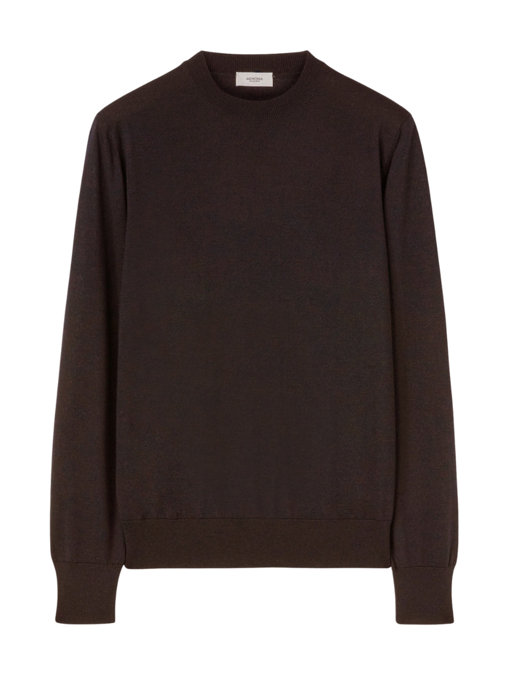 Wool, Silk and Cashmere Crewneck Sweater — Brown