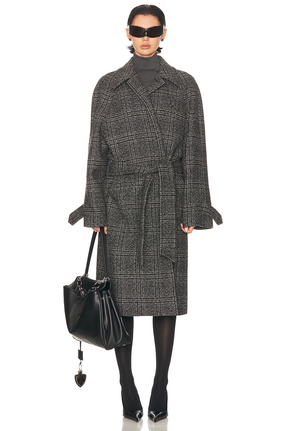 Balenciaga Layer Raglan Coat in Black & Grey - Black.  3 also in