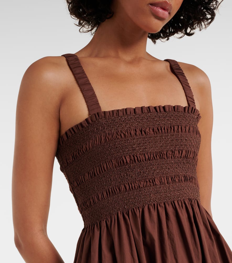 Grasse shirred cotton poplin midi dress