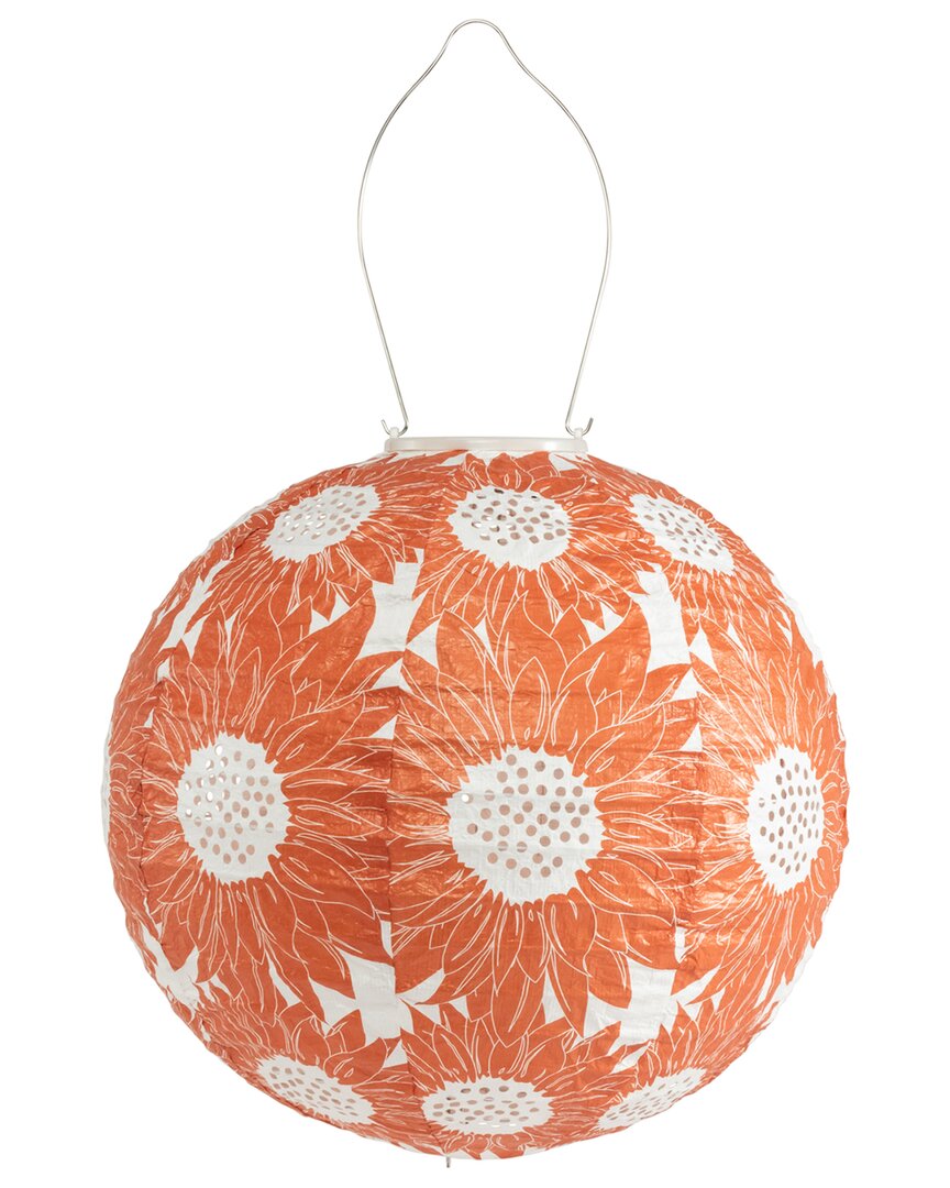 Home & Garden Stella Sunflower Print & Punch 12In Globe Solar Lantern