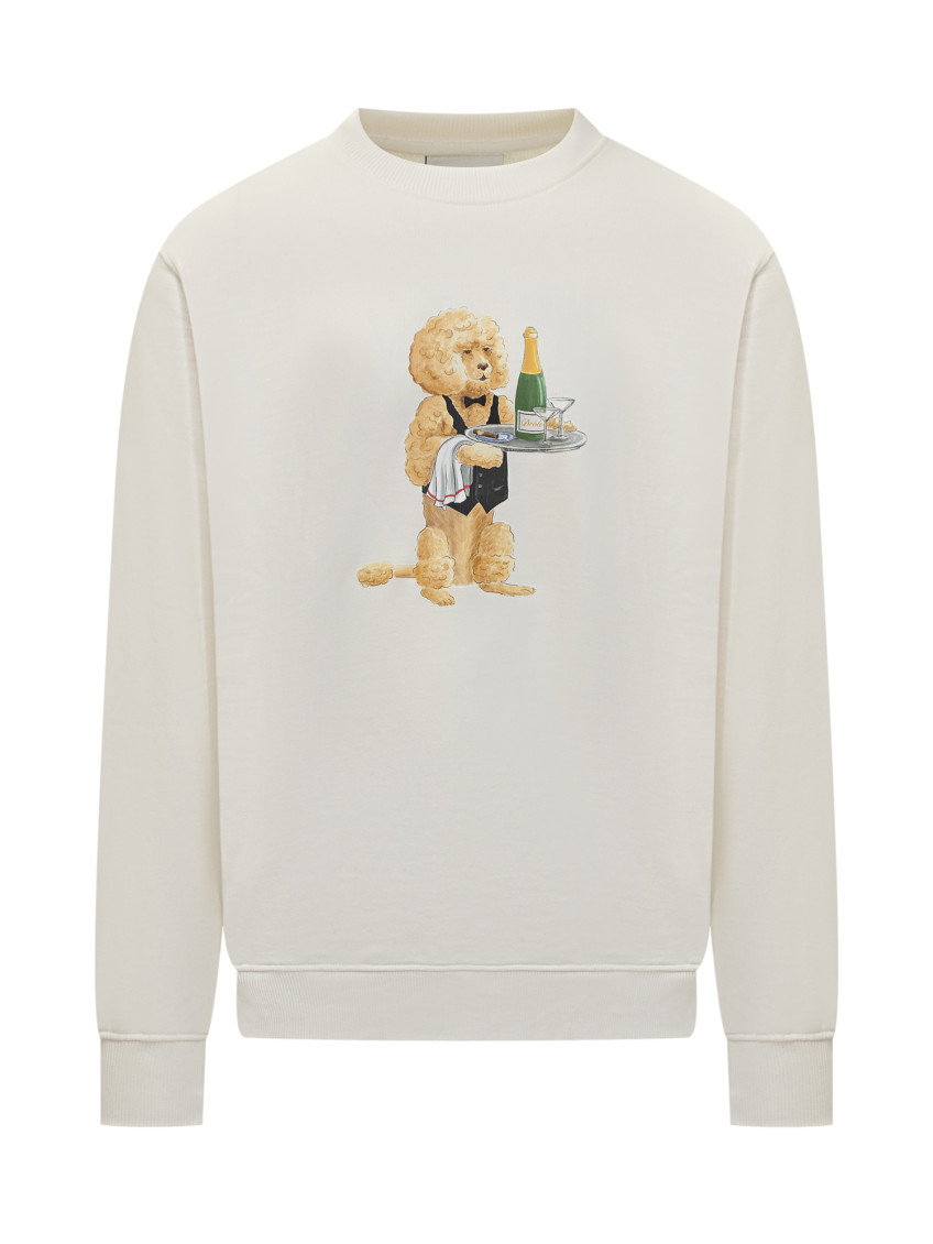 White Graphic Crew Neck Sweatshirt