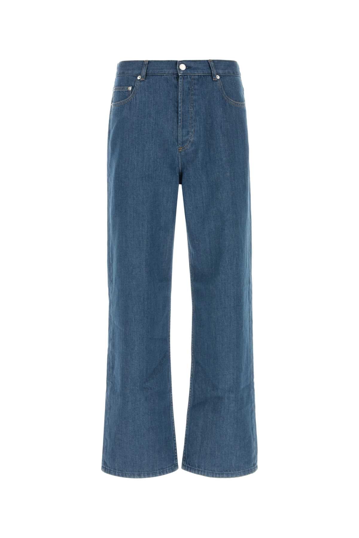 Indigo Cotton Denim Jeans — Blue