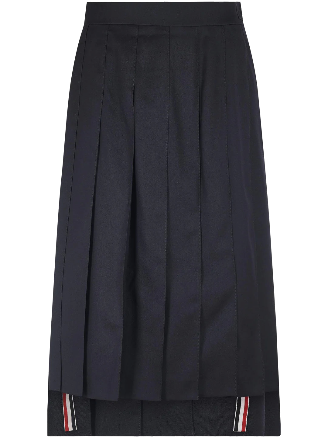 Pleated Wool Skirt — Navy
