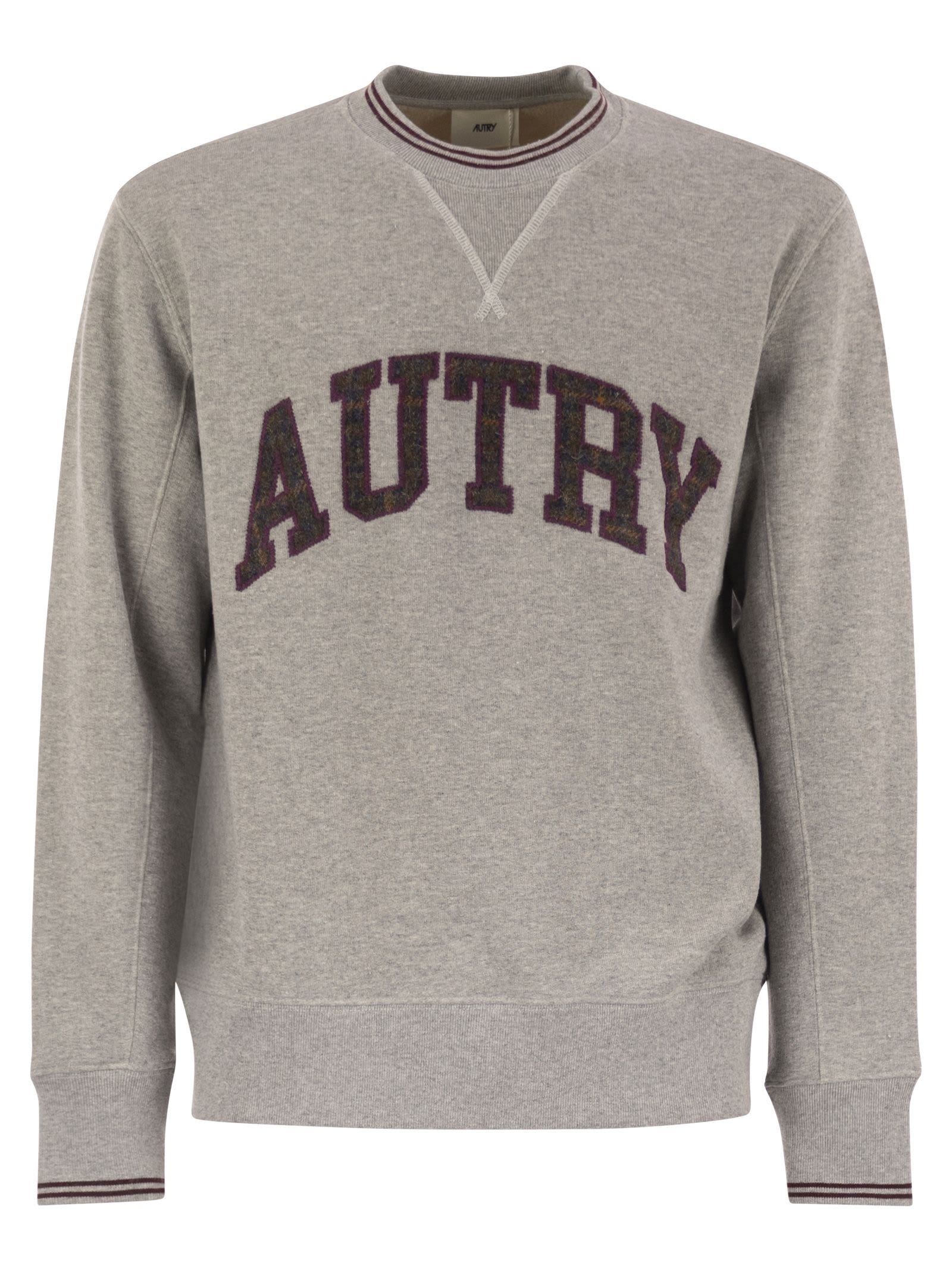Cotton Sweatshirt With Embossed Logo