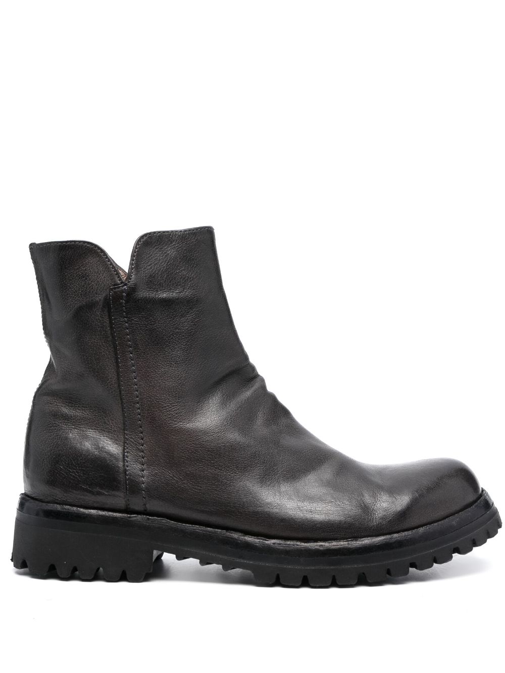 Loraine zip-up leather boots - Grey