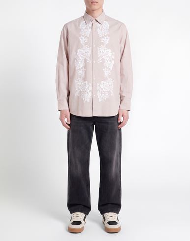 Man Shirt Beige Size L Cotton