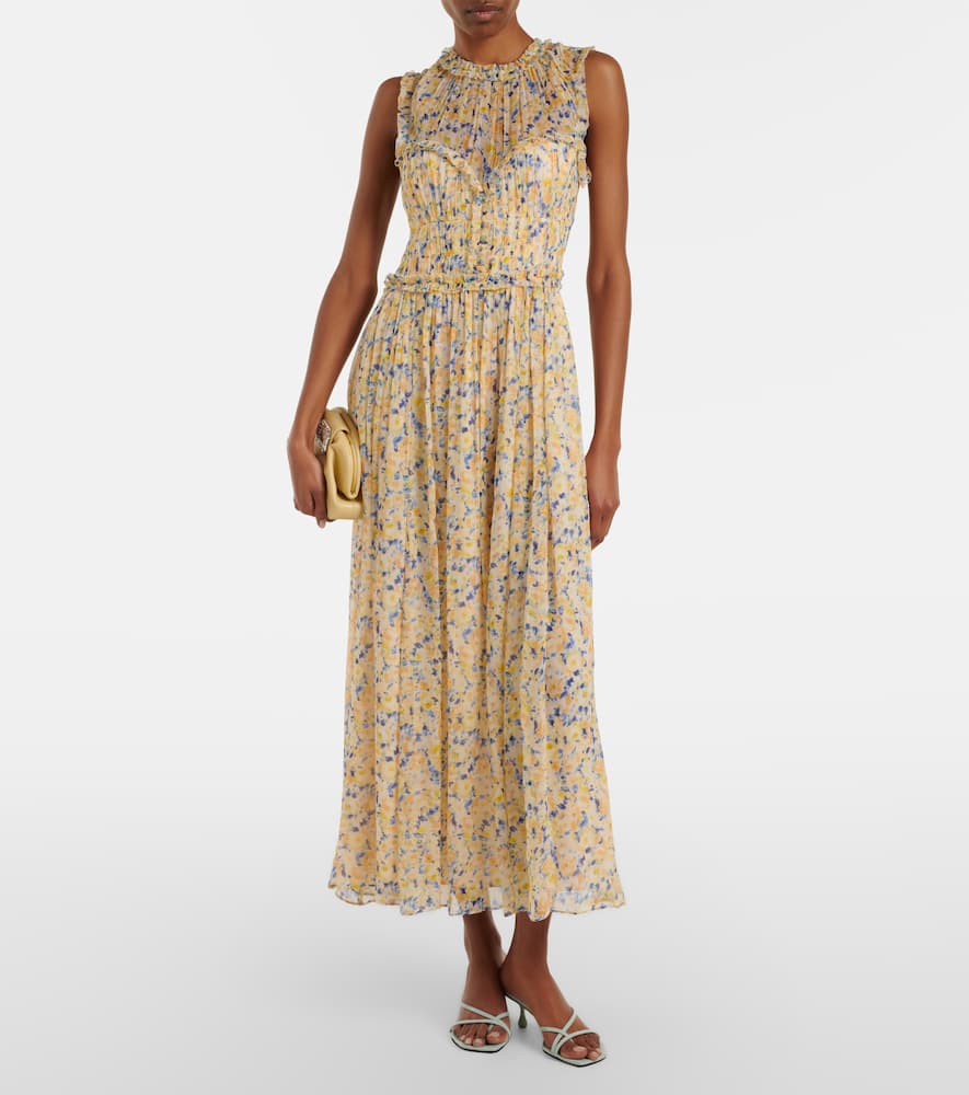 Kasia floral silk chiffon maxi dress