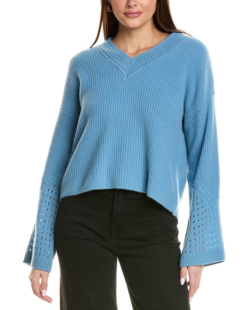 Pointelle Sleeve Cashmere Sweater