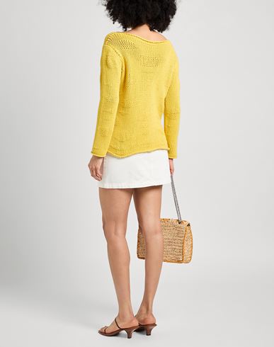 Rossopuro Woman Sweater Yellow Size L Cotton