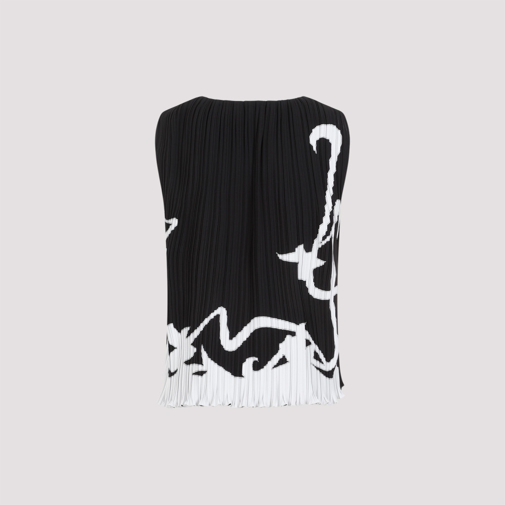 Sleeveless Pleated Top