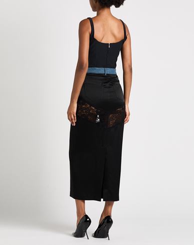 Woman Maxi skirt Black Size 2 Acetate, Viscose, Elastane