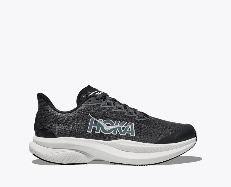 HOKA Mach 6 Shoes in Black/White