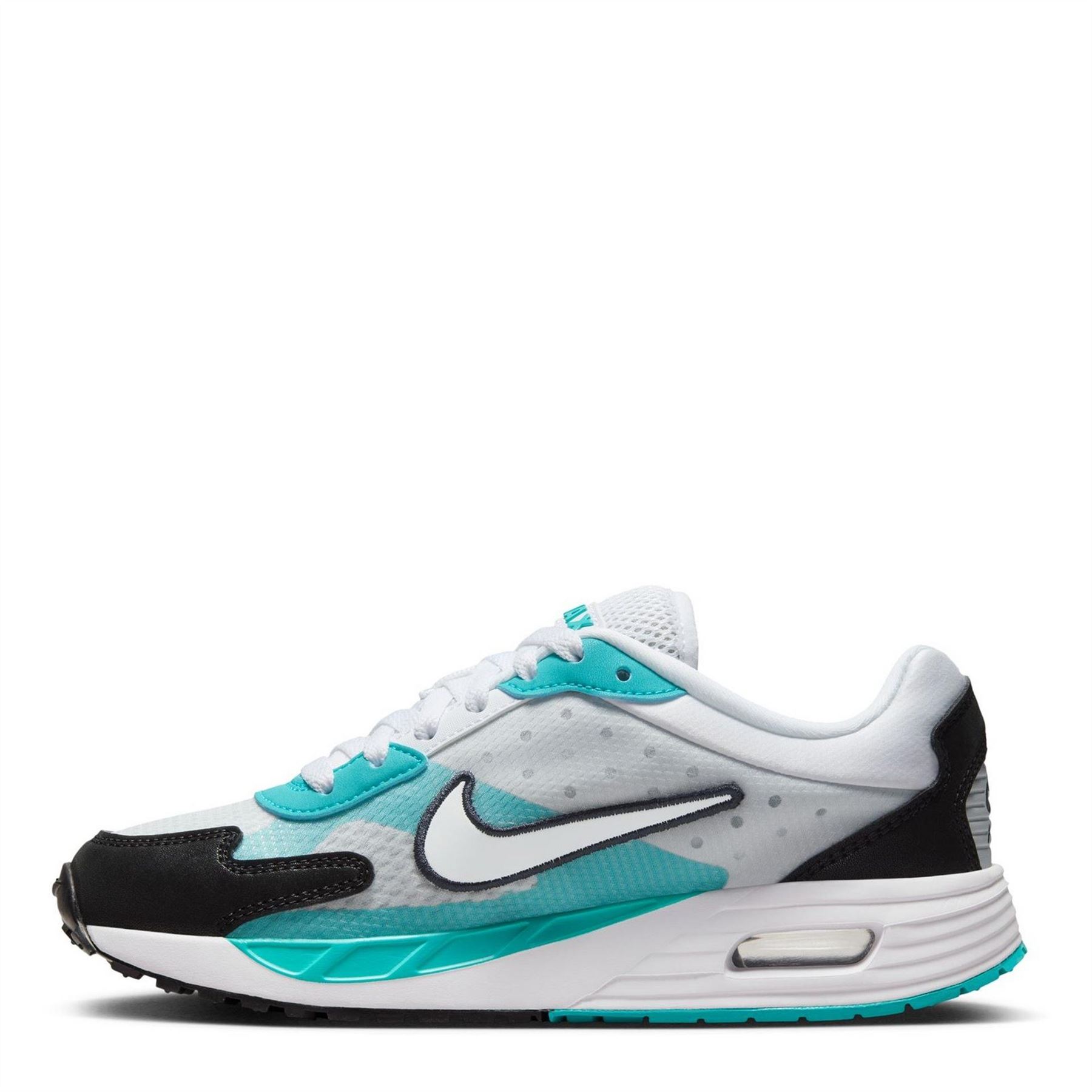 Nike Boys Air Max Solo Lace Up Road Sneakers in White/White-Bla