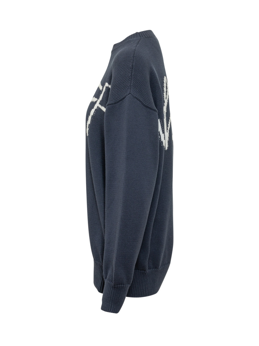 Blue Logo Crew Neck Sweater