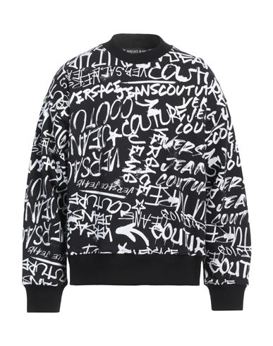 Man Sweatshirt Black Size M Cotton, Elastane