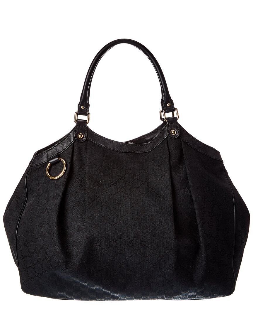 Black Gg Canvas Large Sukey Tote (Authentic Pre-Loved)