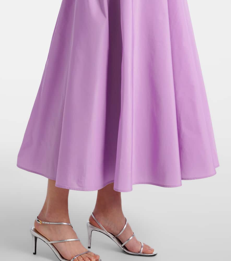 Gathered faille midi dress