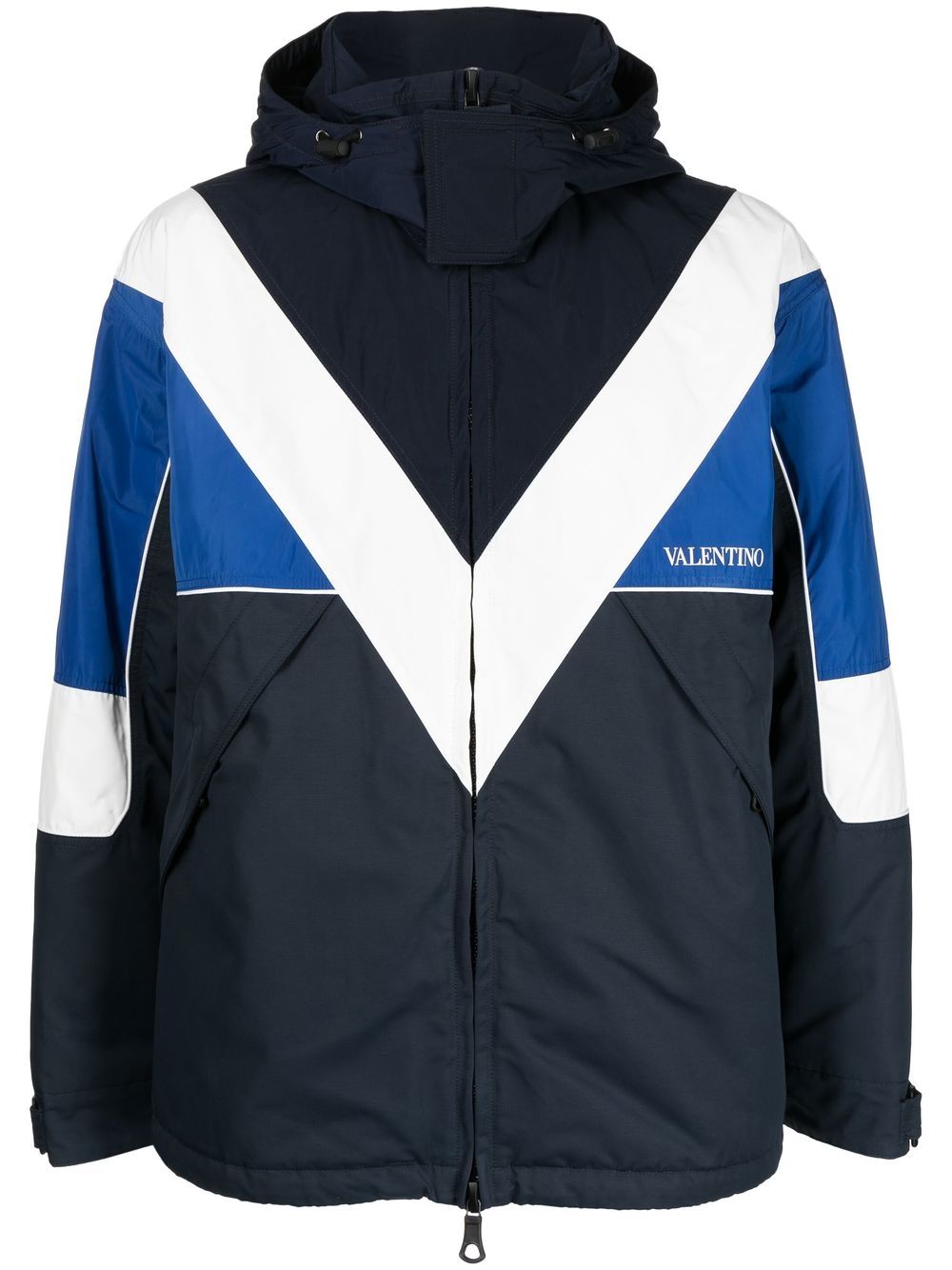 Logo-print zip-up jacket - Blue