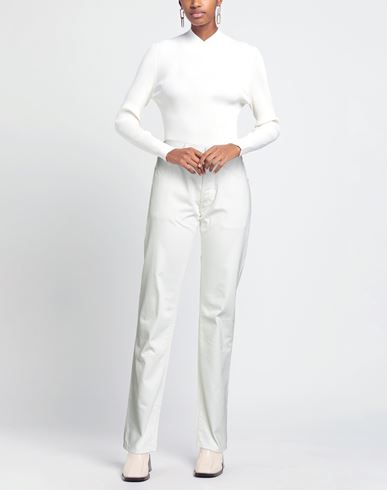 Woman Jeans White Size 29 Cotton, Polyester