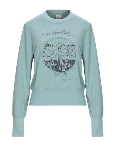 Woman Sweatshirt Green Size 6 Cotton