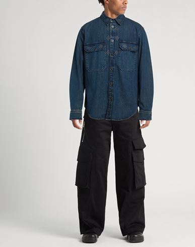 Man Denim outerwear Blue Size L Cotton, Polyester