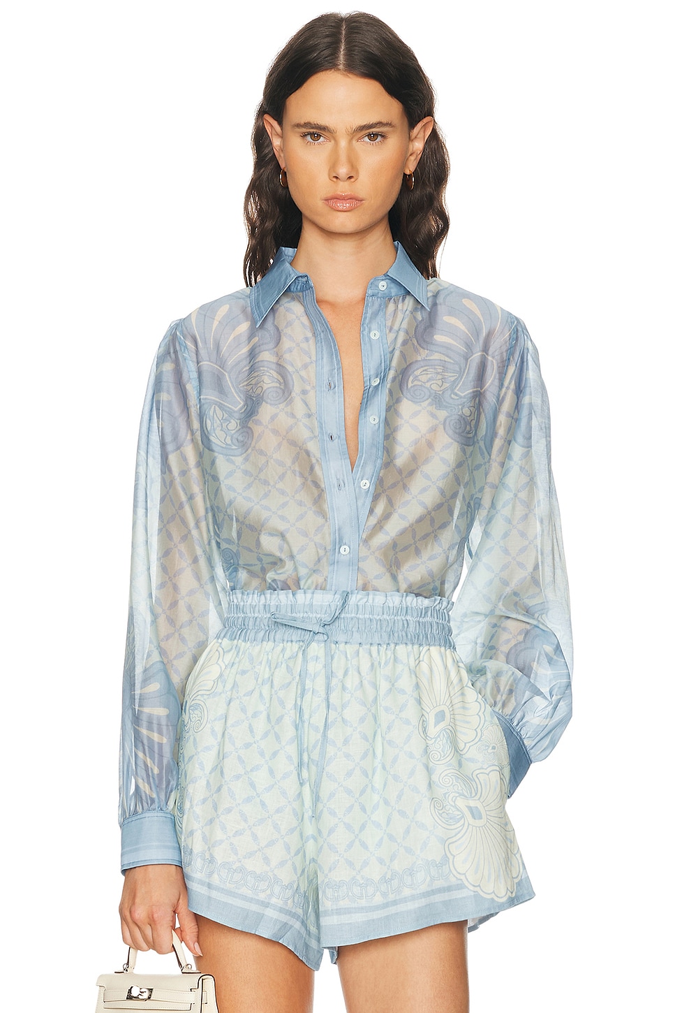 Shani Shemer OBERTEIL SUSAN in Aqua Print - Blue. XS also in L