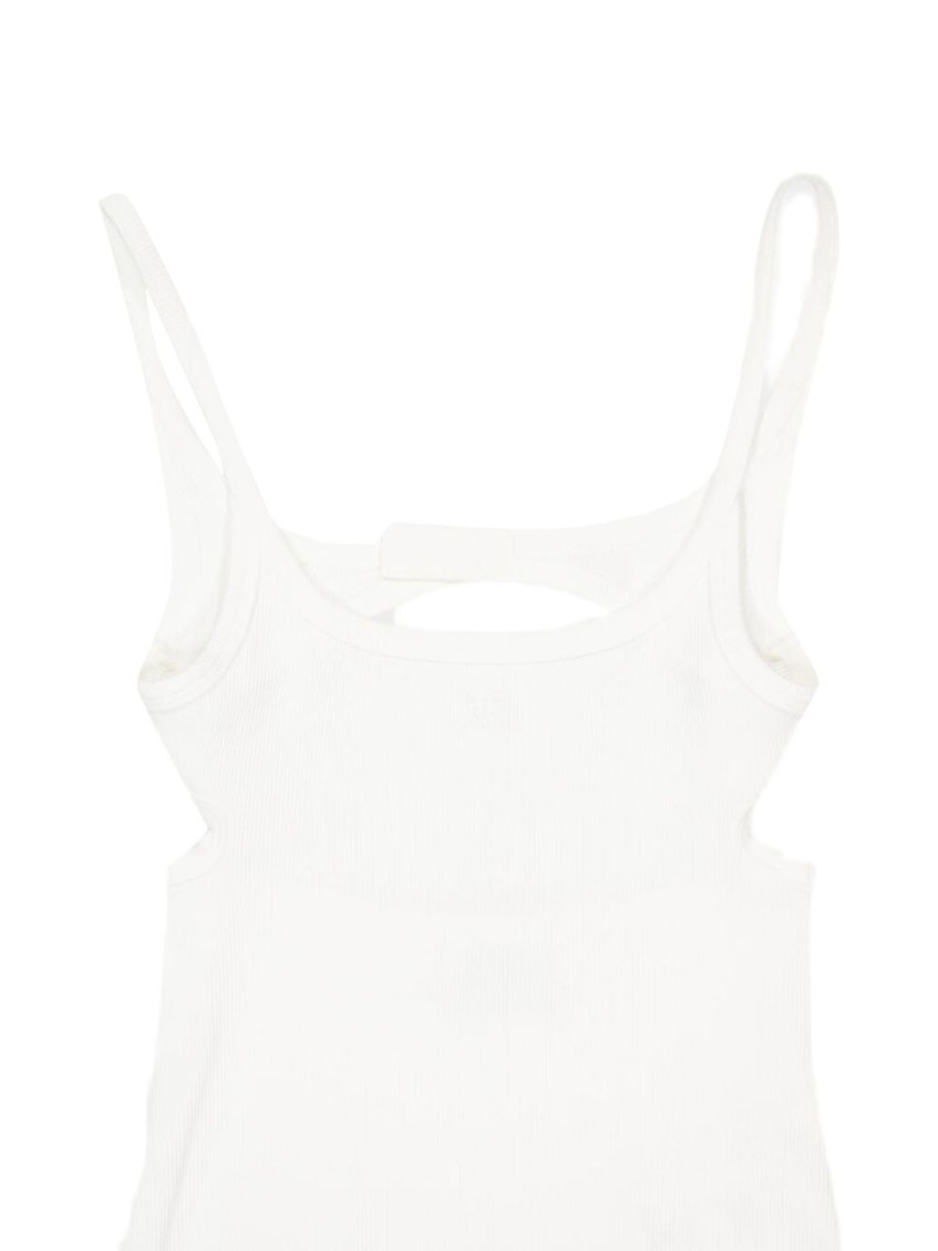 White Sleeveless Cut Out Tank Top