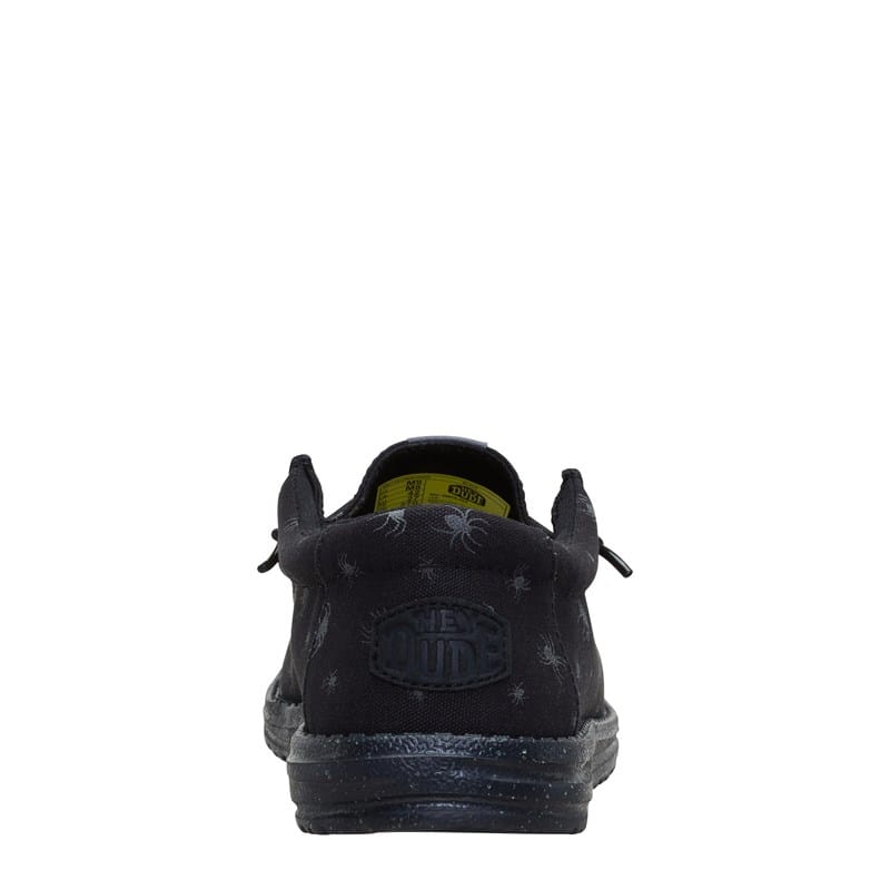 Men's Wally Halloween Spiders Casual Slip On Shoes (Black)