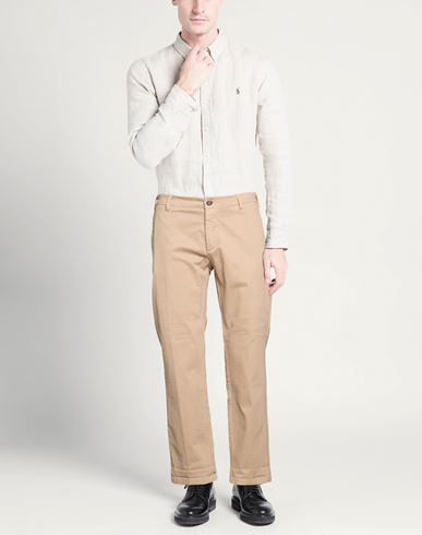 Man Pants Khaki Size 32 Cotton, Elastane