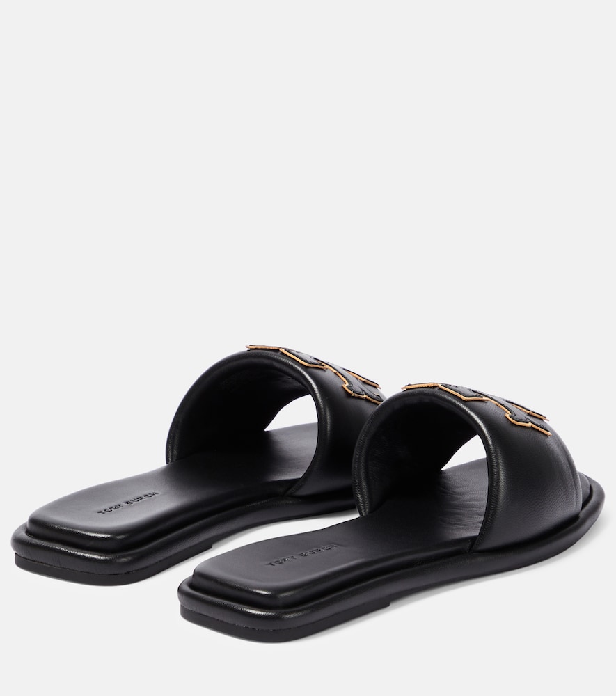 Double T leather slides