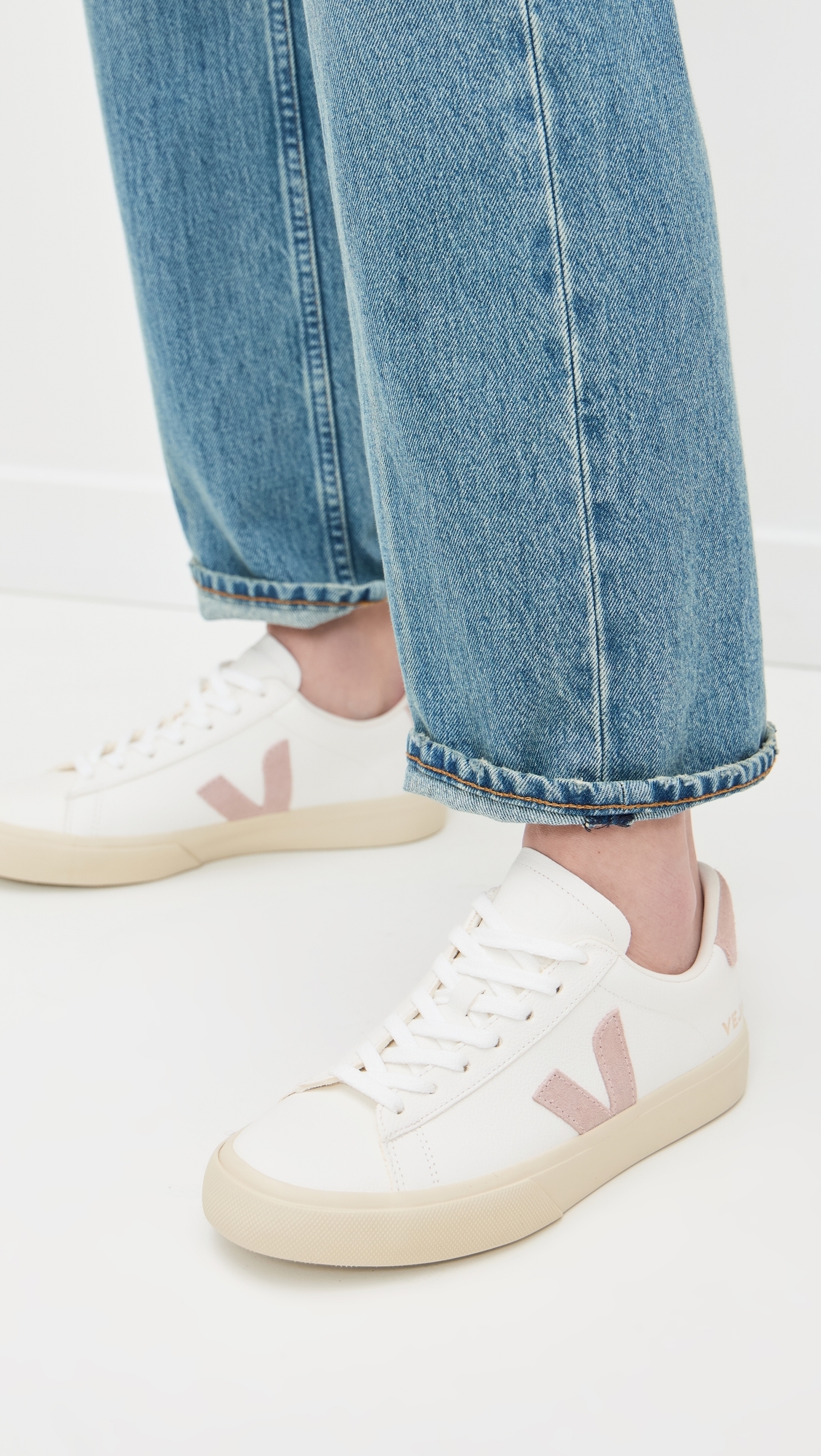 Campo Chromefree Leather Sneakers Extra-White/Babe