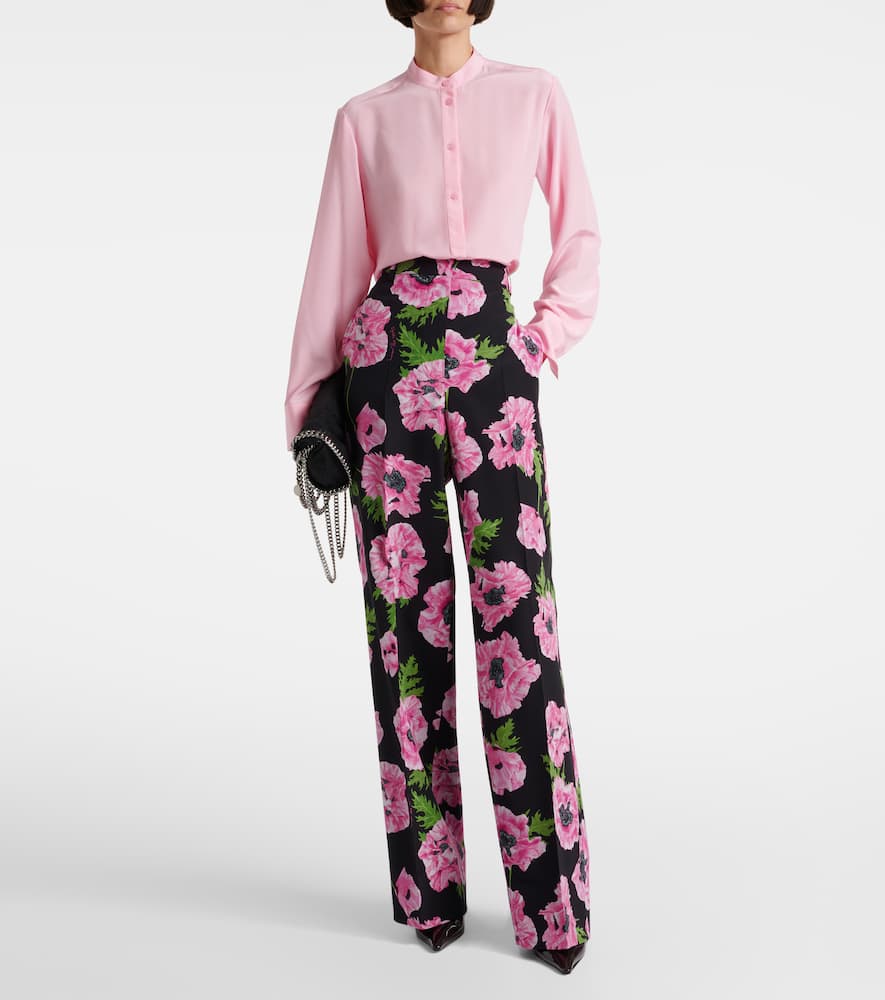Poppy floral wide-leg pants